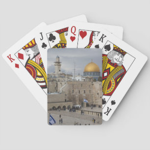 View of Western Wall Plaza, late afternoon Playing Cards