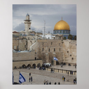 View of Western Wall Plaza, late afternoon Poster