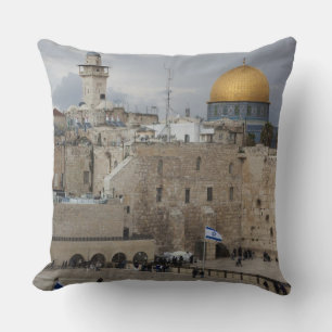View of Western Wall Plaza, late afternoon Throw Pillow