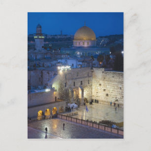 View of Western Wall Plaza, late evening Postcard