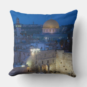 View of Western Wall Plaza, late evening Throw Pillow