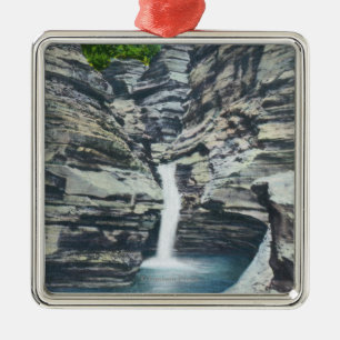 View of Whispering Falls Metal Ornament