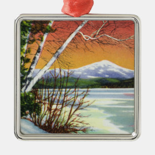 View of Whiteface Mountain from the Lake in Metal Ornament