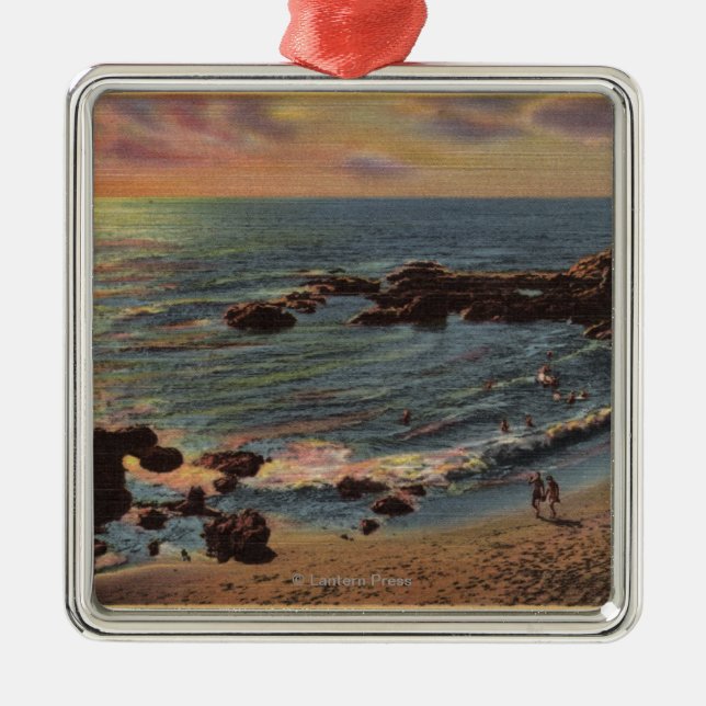 View of Wood's Cove Metal Ornament (Front)