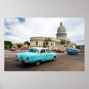 View on a building of Capitol in Havana, Cuba Poster