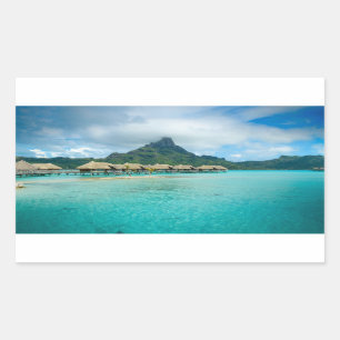 View on Bora Bora island rectangular sticker