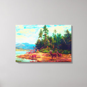 View on Long Lake Arthur Fitzwilliam Tait 1882 Canvas Print