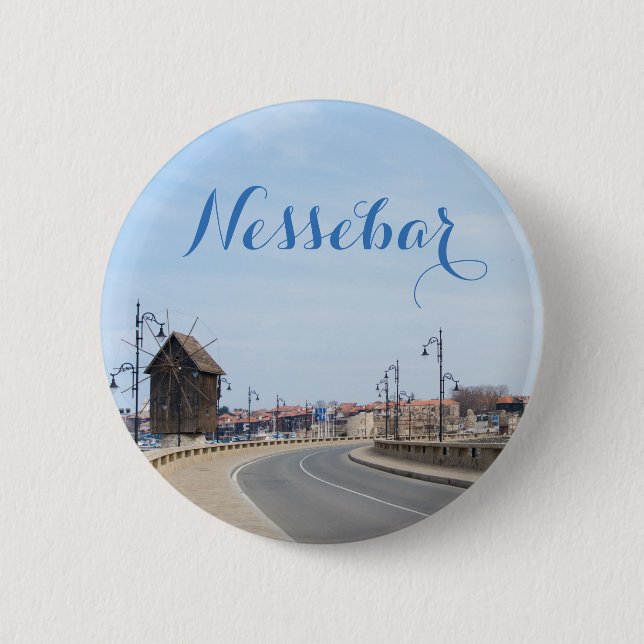 View on Old Town of Nesebur 2 Inch Round Button (Front)