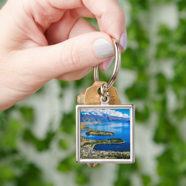 View on Queenstown from Bob's Peak, New Zealand Keychain (Hand)