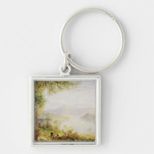 View on the Hudson River, c.1840-45 (oil on panel) Keychain