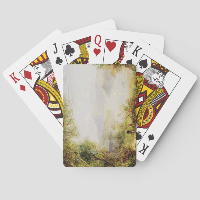 View on the Hudson River, c.1840-45 (oil on panel) Playing Cards (Back)