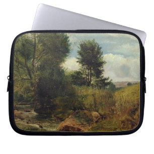 View on the River Sid, near Sidmouth, c.1852 (oil Laptop Sleeve