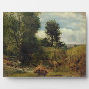 View on the River Sid, near Sidmouth, c.1852 (oil Plaque