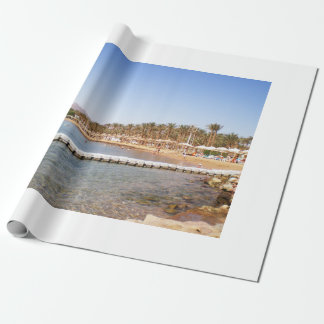 View on the sandy beach Terrazzina Wrapping Paper