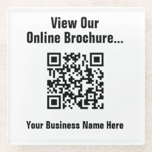View Online Brochure via QR Code Glass Coaster
