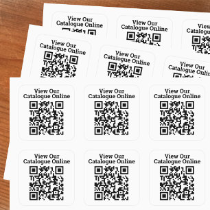 View Our Catalogue Online QR Code Design Large Square Sticker