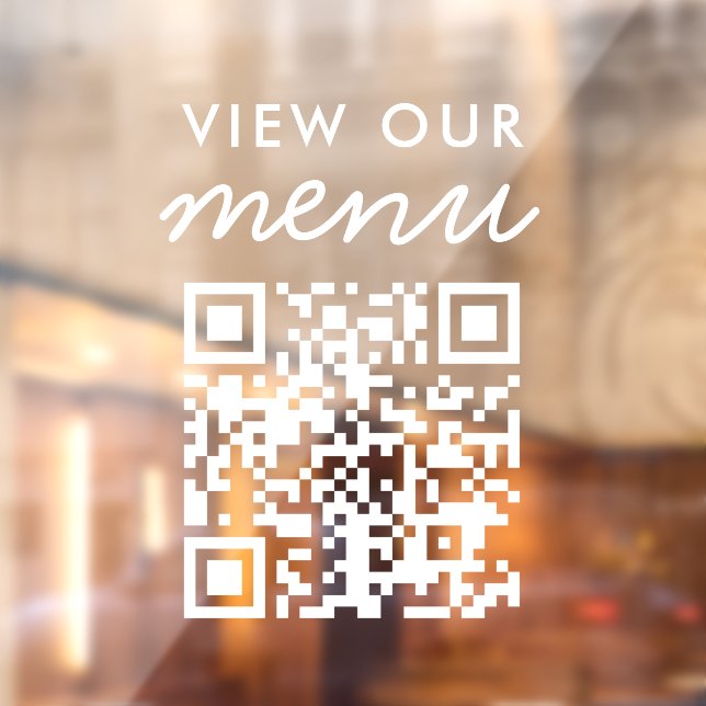 View Our Menu QR Code Menu Window Cling (Sheet 2)