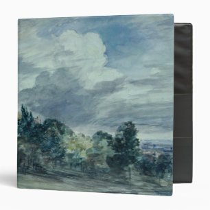 View over a wide landscape, with trees in the fore binder