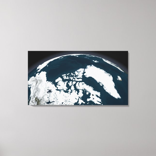 View over Greenland and the Arctic Ocean Canvas Print (Front)