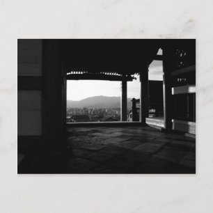View over Kyoto Black & White Photography Postcard