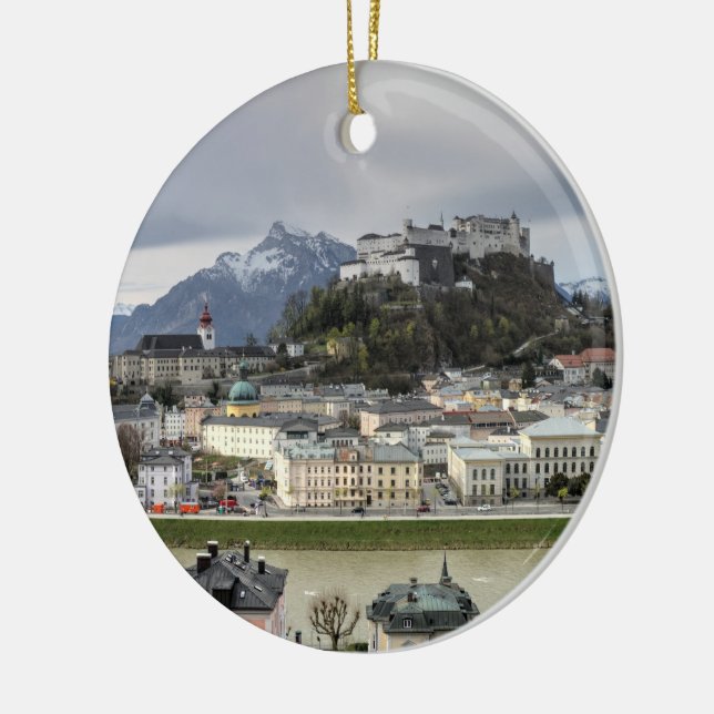View Over Salzburg Austria Ceramic Ornament (Left)