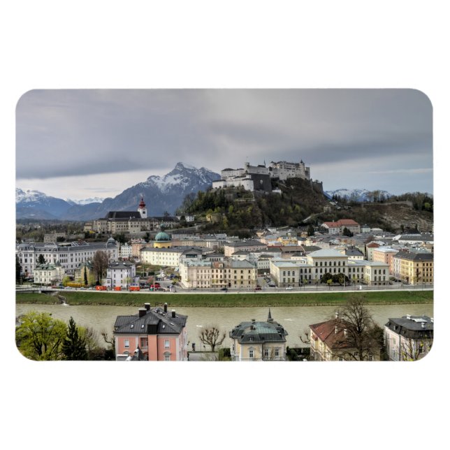 View Over Salzburg Austria Magnet (Horizontal)