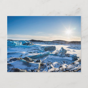 View over the frozen glacial lake postcard