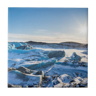 View over the frozen glacial lake tile