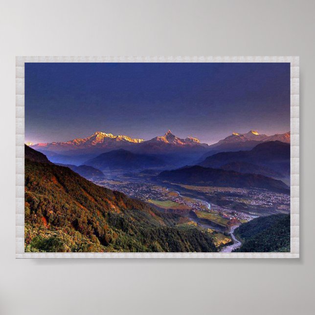 View POKHARA  Nepal   :CRYSTAL Border Poster (Front)