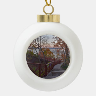 View seen from inside the Bannerman Residence Ceramic Ball Christmas Ornament