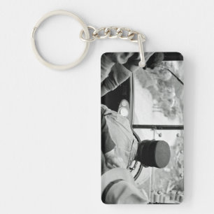 View Through French Bus Window 1939 France Keychain