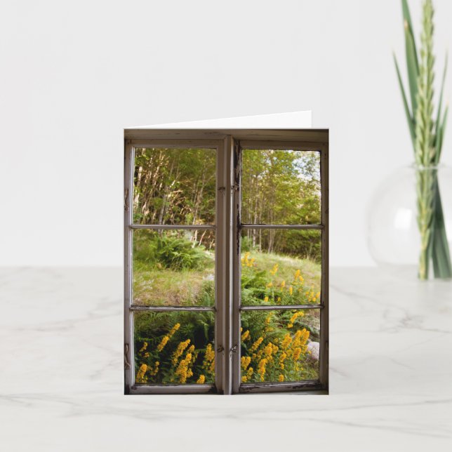 View through old window card (Front)