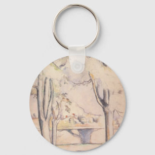 View Thru the Trees by Paul Cezanne, Vintage Art Keychain