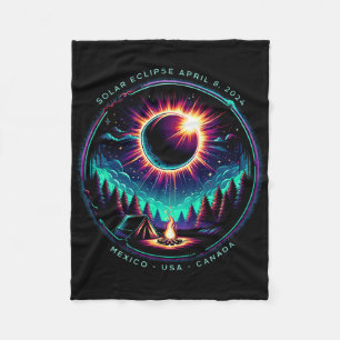 View Totality April 8 2024 Astronomy Camping Solar Fleece Blanket