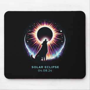 View Totality April 8 2024 Astronomy Dog Howls Sol Mouse Pad