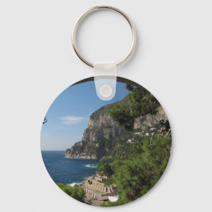 View toward the cliffs on Capri island Keychain