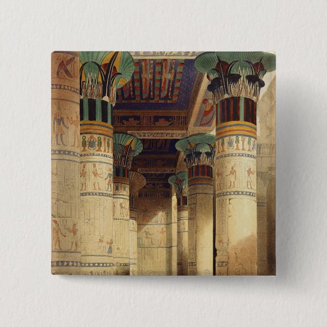 View under the Grand Portico, Philae 2 Inch Square Button (Front)