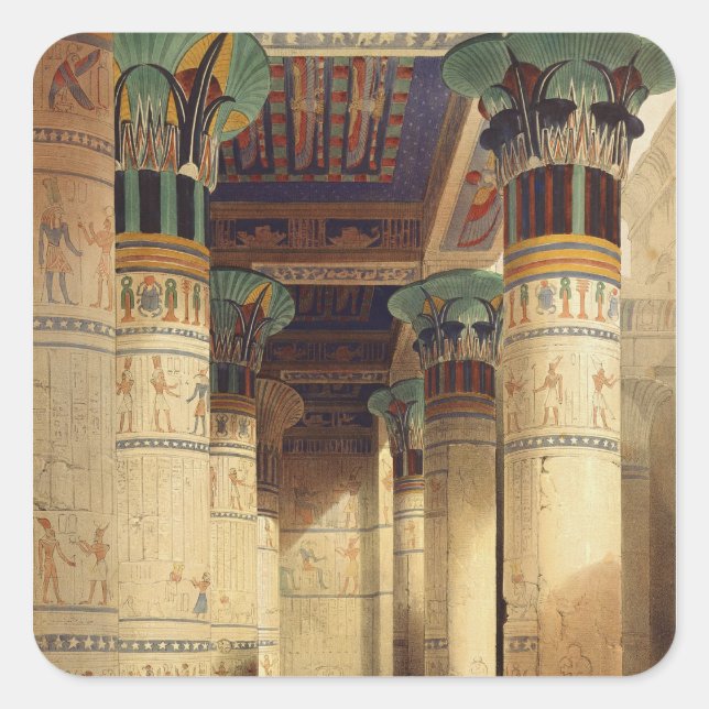 View under the Grand Portico, Philae Square Sticker (Front)