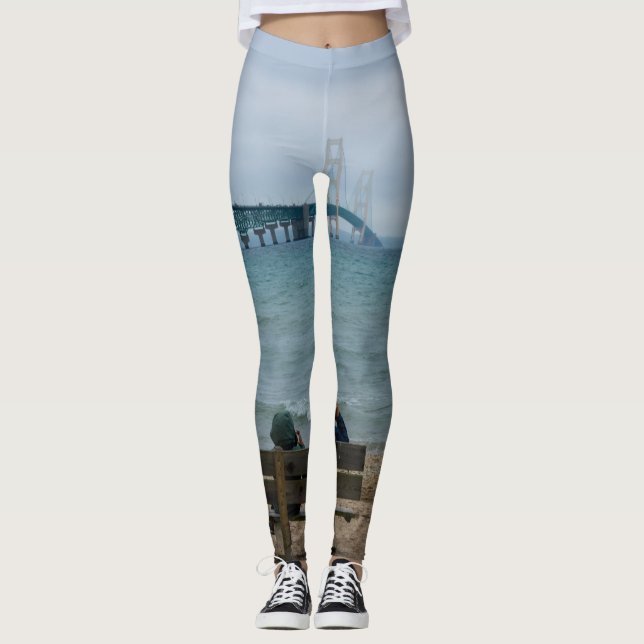 Viewing Mackinac Bridge Leggings (Front)
