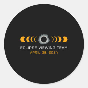 Viewing Team Funny Total Solar Eclipse Astronomy Classic Round Sticker