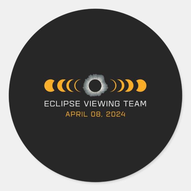 Viewing Team Funny Total Solar Eclipse Astronomy  Classic Round Sticker (Front)
