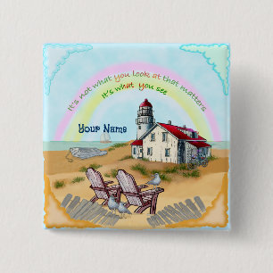 Viewpoint Lighthouse 2 Inch Square Button