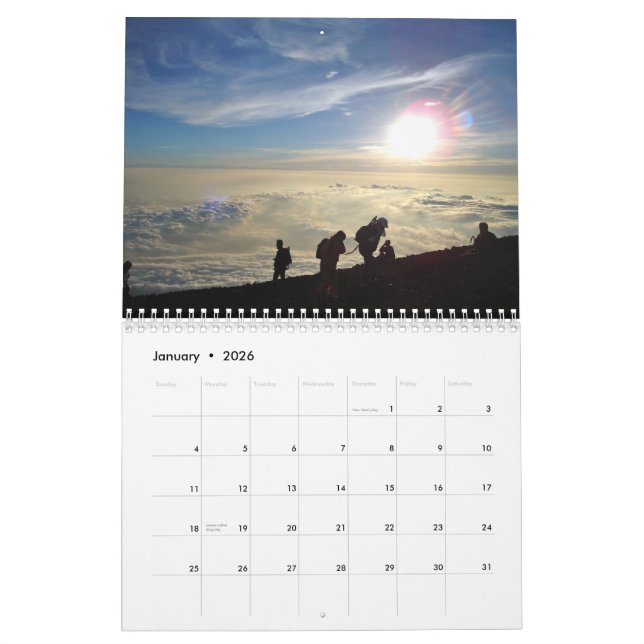 Views from Summit of Mt. Fuji, Japan Calendar (Jan 2026)