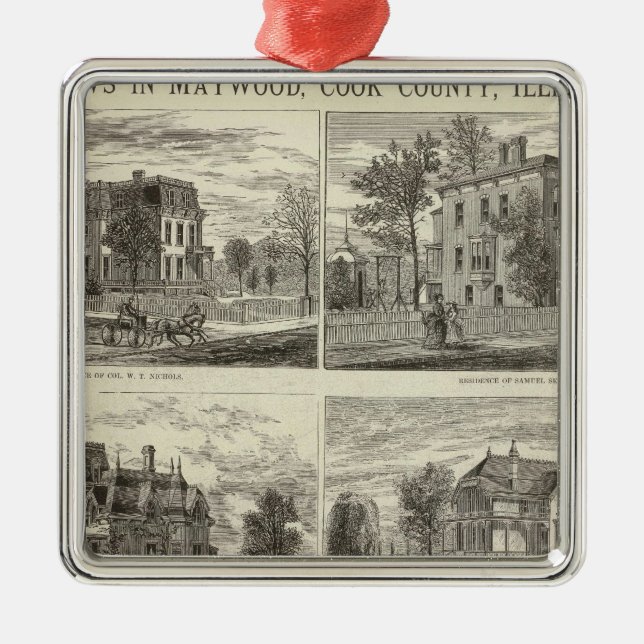 Views in Maywood, Cook County, Illinois Metal Ornament (Front)