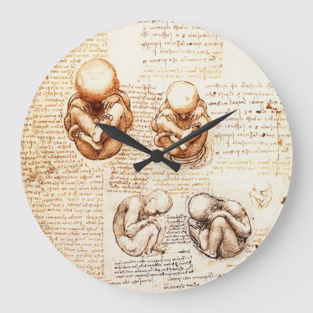 Views of a Fetus in the Womb,Ob-Gyn Medical Large Clock (Front)