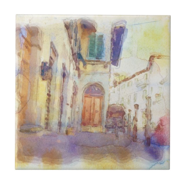 Views of Florence made in artistic watercolor Tile (Front)