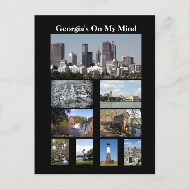 Views of Georgia Postcard (Front)