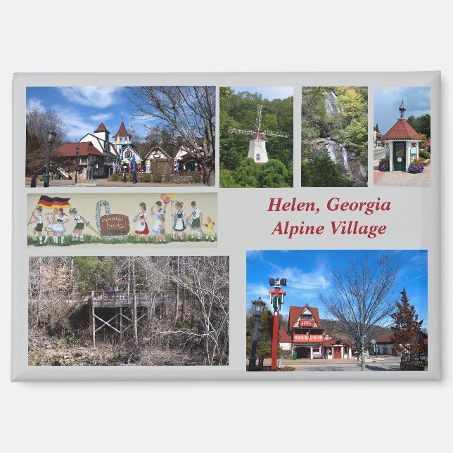 Views of Helen Georgia Alpine Village Magnet (Front)