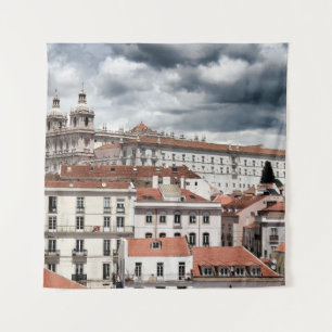 Views of Lisbon city in the morning in a cloudy da Tapestry