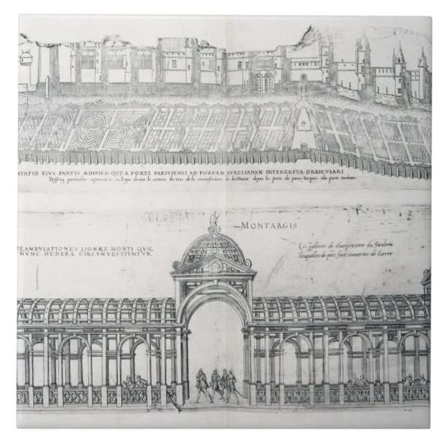 Views of Montargis, from 'Les Plus Belles Batiment Tile (Front)